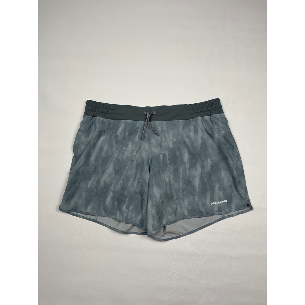 Patagonia Nine Trails Shorts Women's L Gray Blue Athletic Gorepore